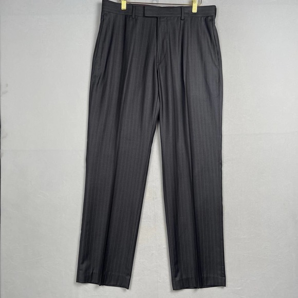 NWT Axist Slim Fit Men's Dress Pants 33x32 Slate Grey Track‎ Stripes City Pant - Picture 1 of 14